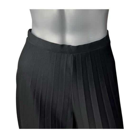 Vtg Pants Pleaded Culottes Wide Leg Black Caron Components Boho 2 XS Zipper - Picture 4 of 11